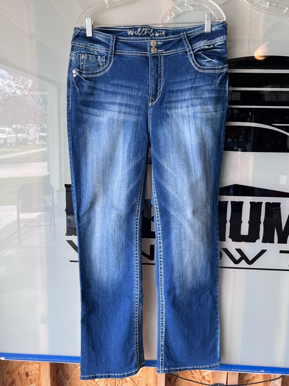 Wallflower Medium Blue Bootcut Jeans with Fading